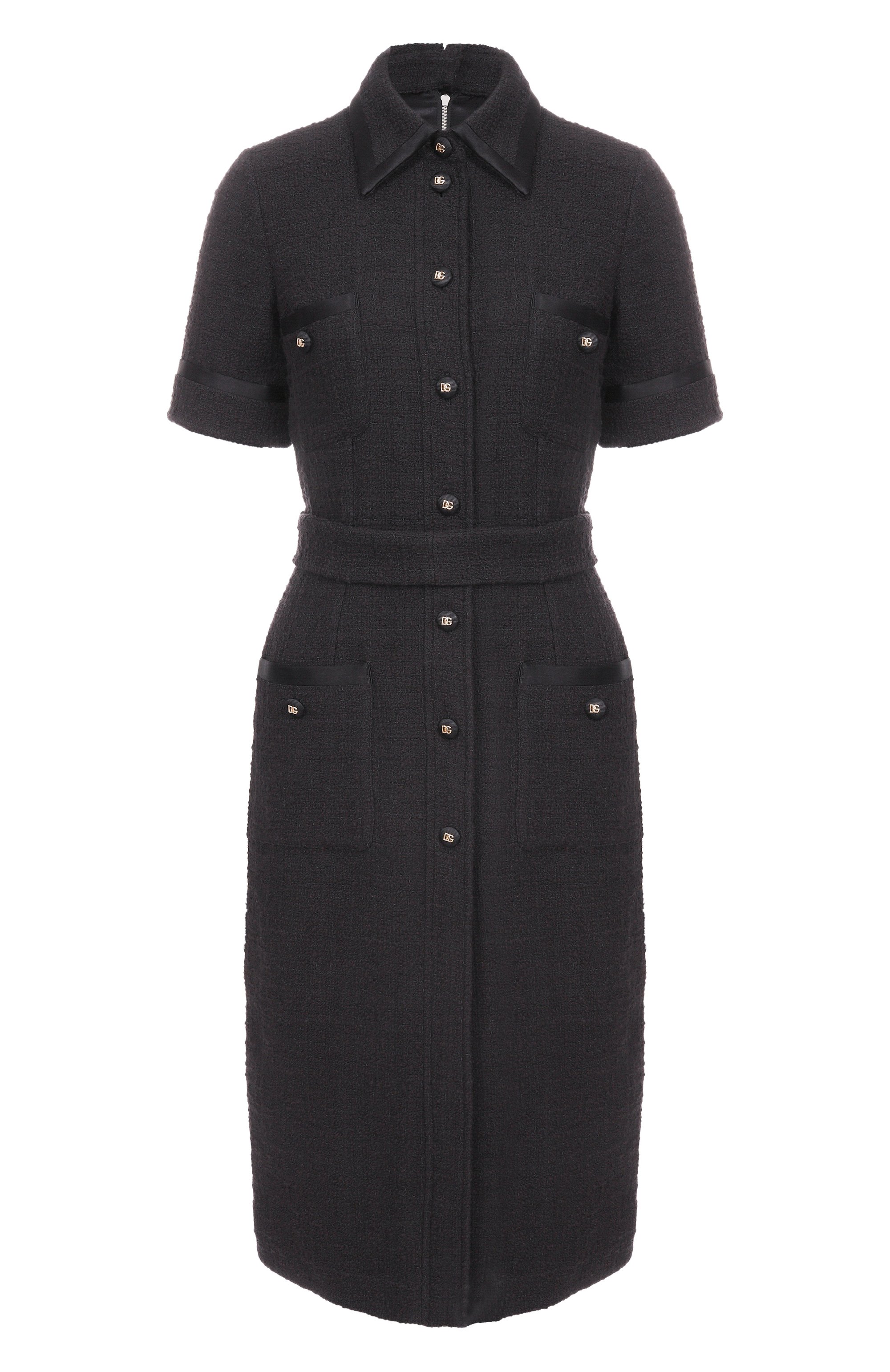 Твидовое платье DOLCE & GABBANA черного цвета по цене 348500 руб., арт. F6JSZT/FMTAC, фото 1 Твидовое платье DOLCE & GABBANA, арт. F6JSZT/FMTAC, фото 1