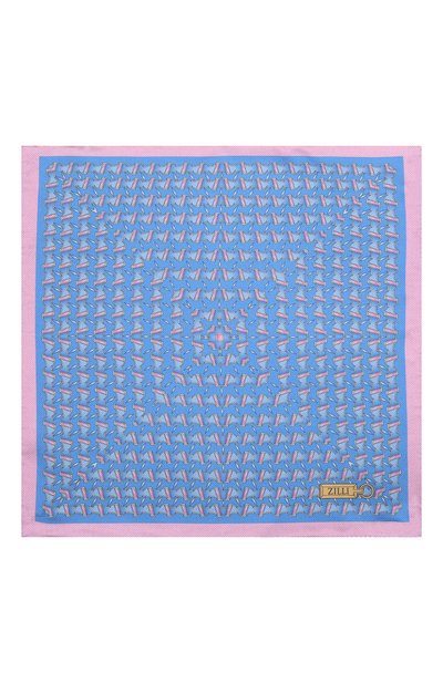 Шелковый платок ZILLI синего цвета по цене 8995 руб., арт. 51615/HANDKERCHIEF, фото 3 Шелковый платок ZILLI, арт. 51615/HANDKERCHIEF, фото 3