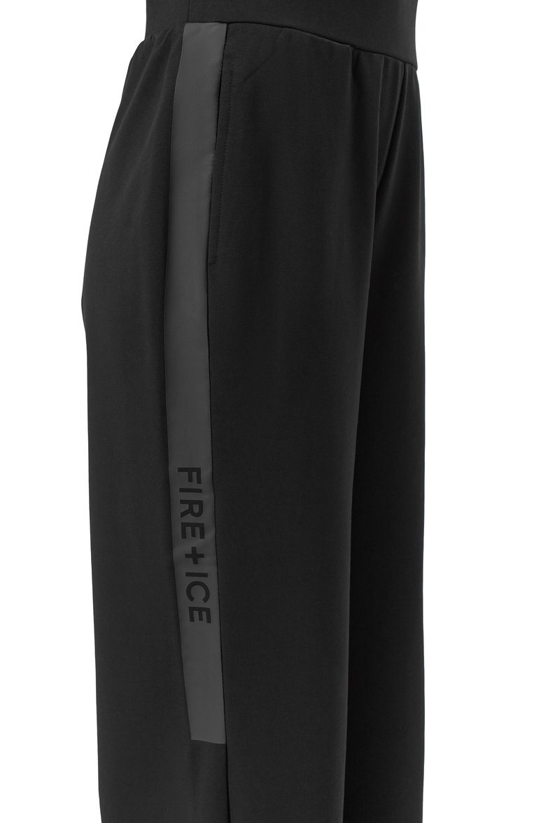 Женские хлопковые брюки BOGNER FIRE+ICE черного цвета, арт. 14833697 | Фото 5 (Длина (брюки, джинсы): Стандартные; Материал внешний: Хлопок; Стили: Кэжуэл; Женское Кросс-КТ: Брюки-одежда; Силуэт Ж (брюки и джинсы): Прямые)