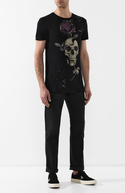 Хлопковая футболка RELIGION черного цвета по цене 5480 руб., арт. 48BGSG05, фото 2 Хлопковая футболка RELIGION, арт. 48BGSG05, фото 2