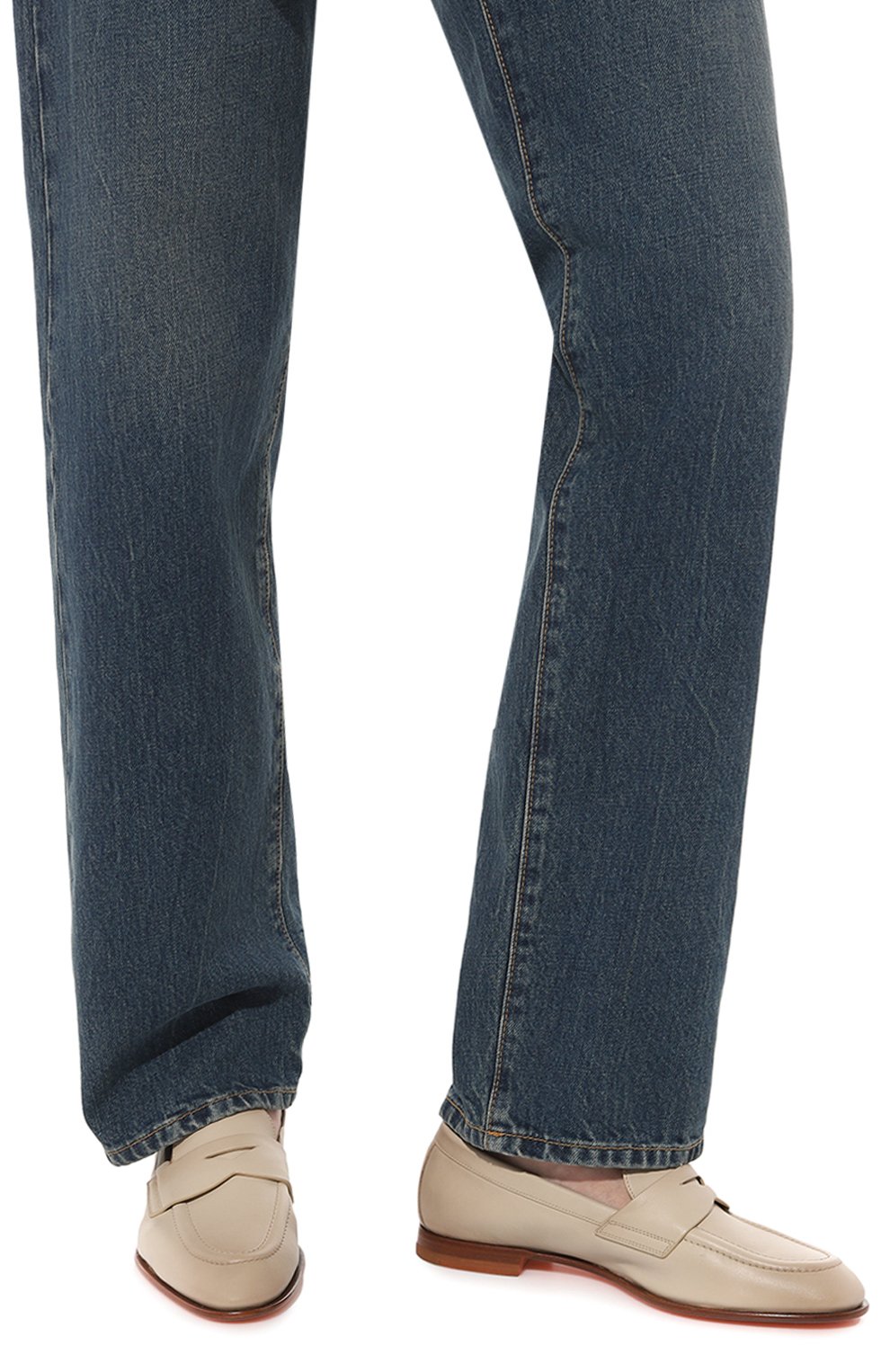 Кожаные лоферы SANTONI светло-бежевого цвета по цене 69900 руб., арт. WUSF59962HAFSLGAC50, фото 3 Кожаные лоферы SANTONI, арт. WUSF59962HAFSLGAC50, фото 3