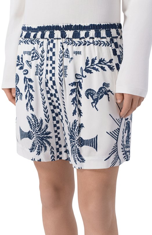 Шорты из вискозы Rhude RHSS26SH02358 Белый  RHSS26SH02358 Фото 3