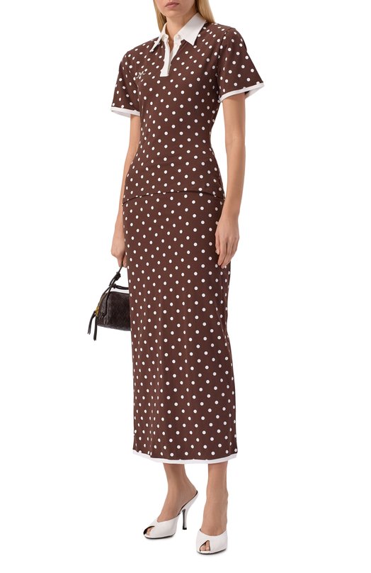 Хлопковая юбка ROWEN ROSE RR_J108_L_001 Коричневый  RR_J108_L_001 Фото 2