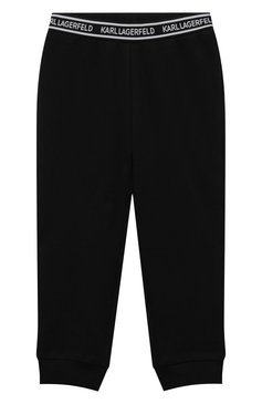 Детская комплект из лонгслива и брюк KARL LAGERFELD KIDS черно-белого цвета, арт. Z30280 | Фото 5 (Материал внешний: Хлопок; Материал сплава: Проставлено; Драгоценные камни: Проставлено; Рукава: Длинные; Девочки Кросс-КТ: Костюмы-спорт; Ростовка одежда: 24 мес | 92 см)
