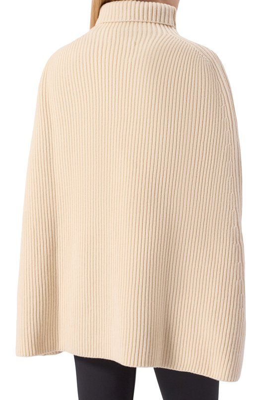 Шерстяное пончо Jil Sander J02ZZ0146/J14511 Кремовый  J02ZZ0146/J14511 Фото 4