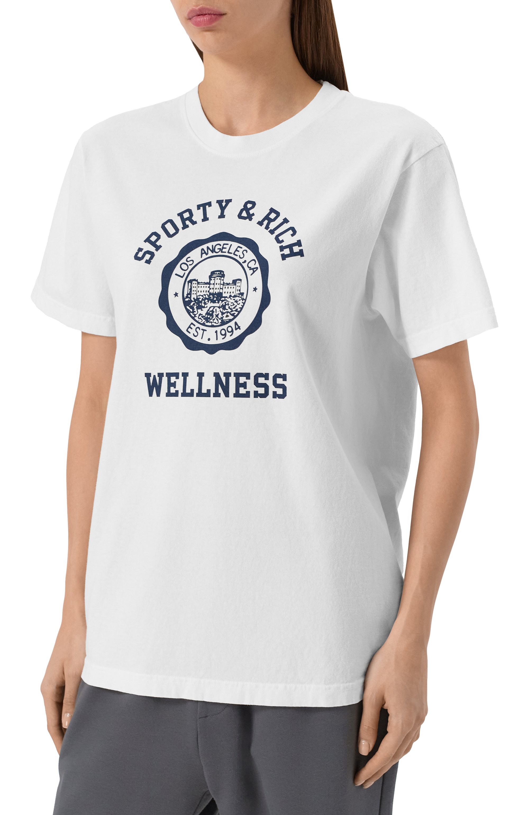Хлопковая футболка SPORTY AND RICH, арт. T0043508033WH01, фото 7