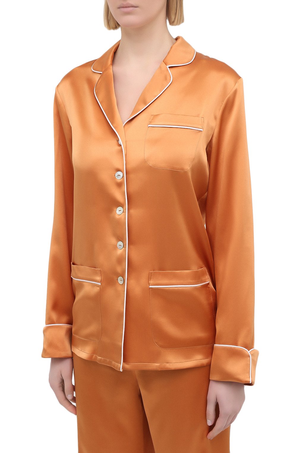 Шелковая пижама OLIVIA VON HALLE оранжевого цвета по цене 62450 руб., арт. PS2113, фото 2 Шелковая пижама OLIVIA VON HALLE, арт. PS2113, фото 2