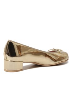 Детские туфли PRETTY BALLERINAS золотого цвета, арт. 51282 | Фото 3 (Материал внешний: Экокожа; Материал внутренний: Натуральная кожа; Материал сплава: Проставлено; Нос: Не проставлено)