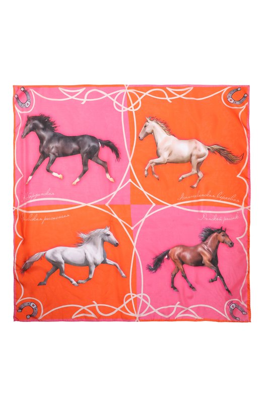 Шелковый платок Кони России Gourji 91169937/51172 Разноцветный  91169937/51172 Фото 4