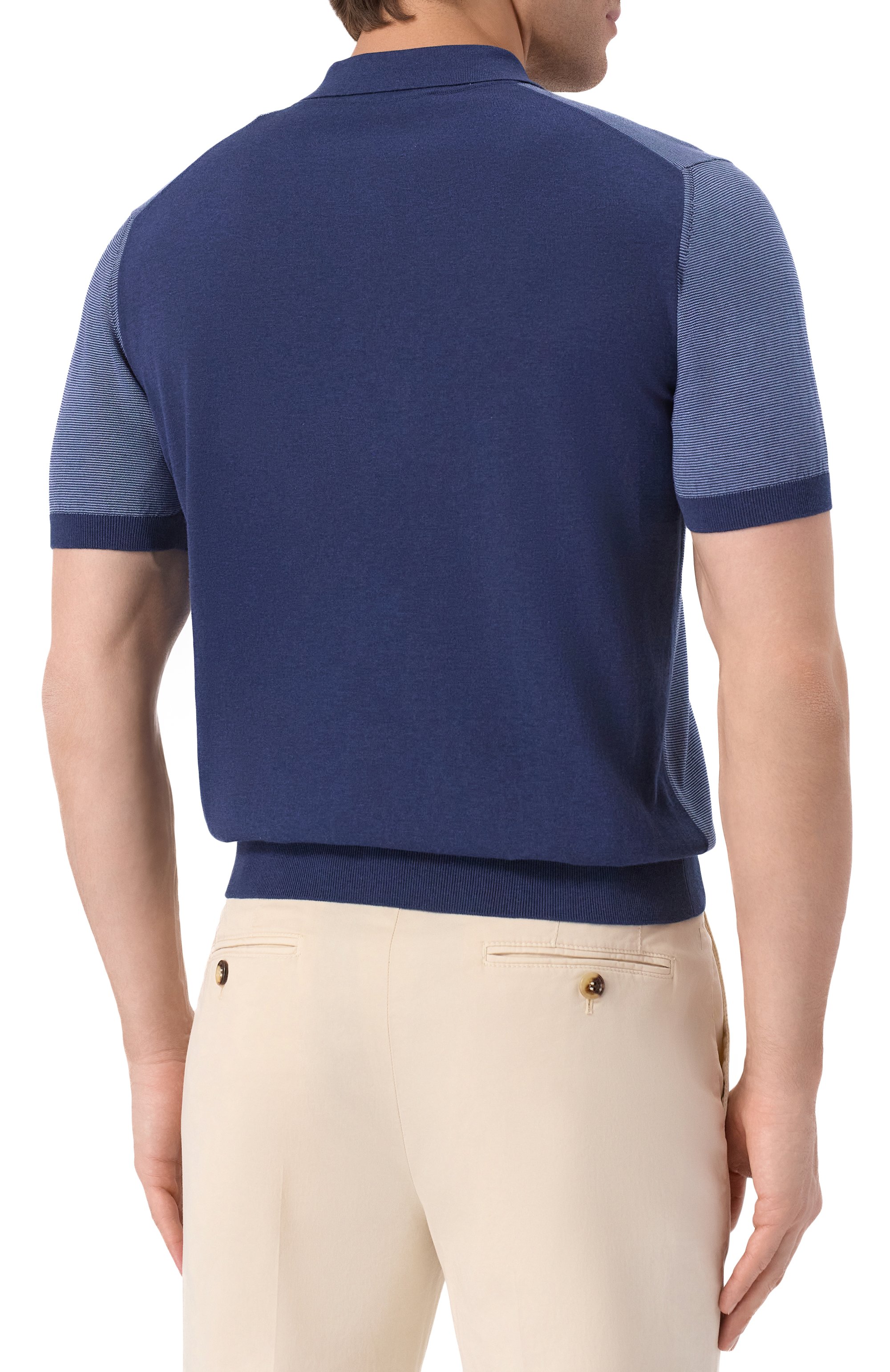 Поло из хлопка и шелка CORNELIANI, арт. 25M522-2525105, фото 4