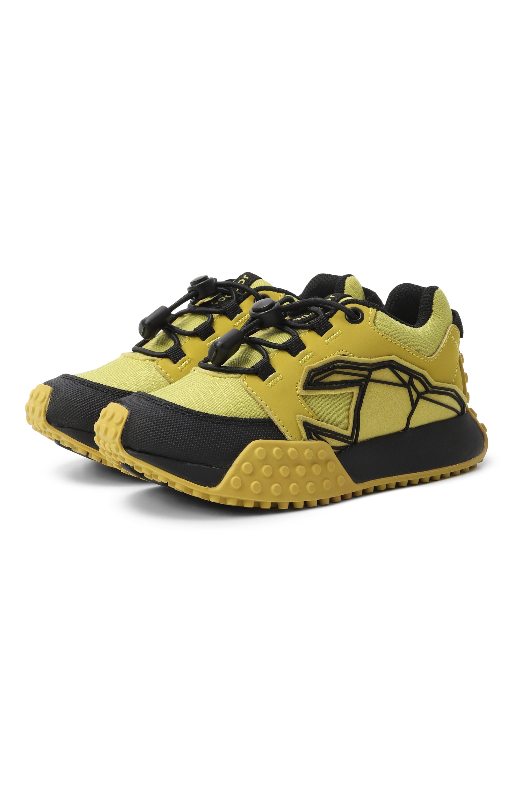 Комбинированные кроссовки JOG DOG желтого цвета по цене 11990 руб., арт. 1747BUFRH3-107, фото 1 Комбинированные кроссовки JOG DOG, арт. 1747BUFRH3-107, фото 1