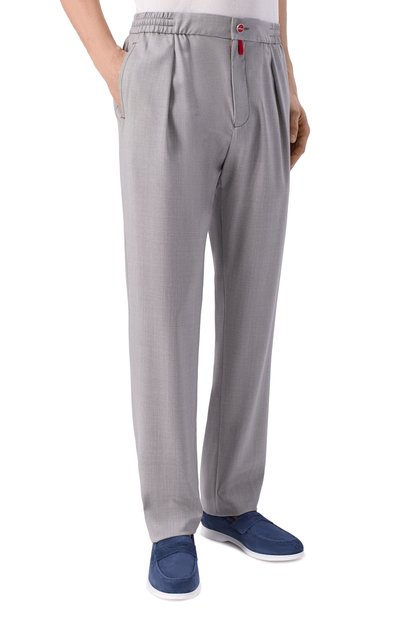 Шерстяные брюки KITON светло-серого цвета по цене 214500 руб., арт. UPLACRK0633H, фото 3 Шерстяные брюки KITON, арт. UPLACRK0633H, фото 3