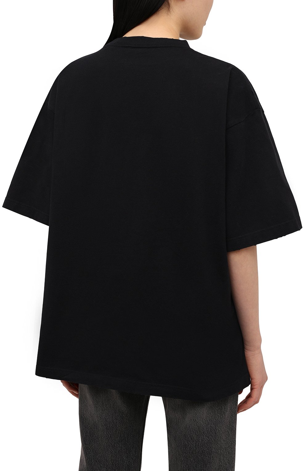 Хлопковая футболка BALENCIAGA черного цвета по цене 51450 руб., арт. 641532/TJVK6, фото 4 Хлопковая футболка BALENCIAGA, арт. 641532/TJVK6, фото 4