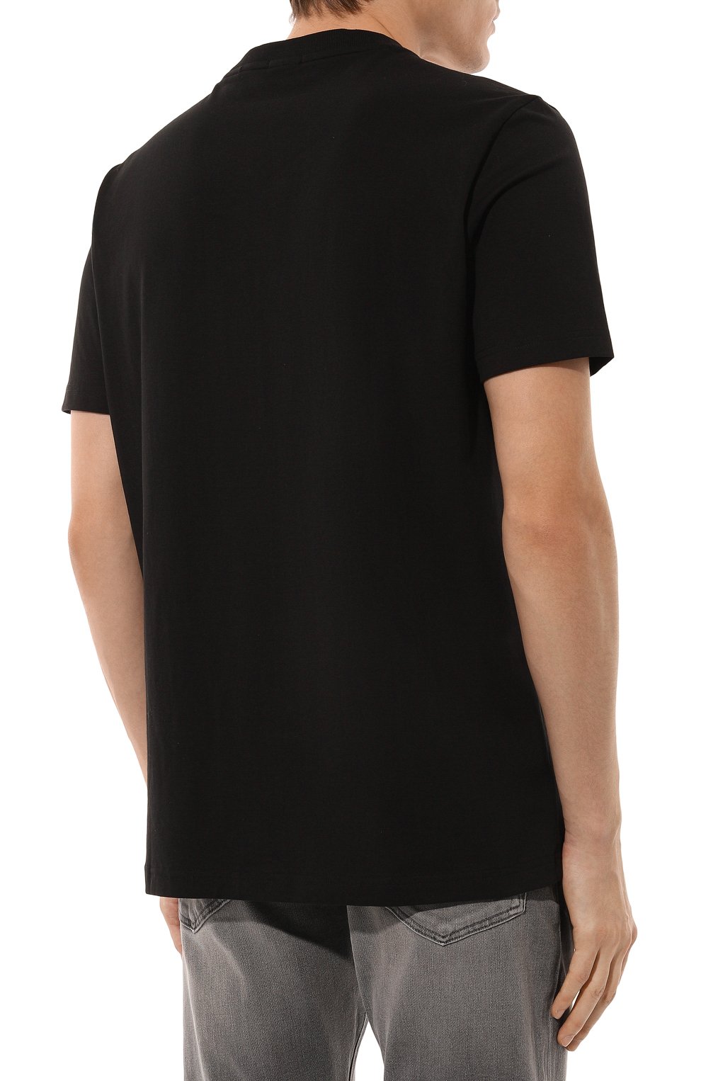 Хлопковая футболка BOSS GREEN черного цвета по цене 7490 руб., арт. 50506373, фото 4 Хлопковая футболка BOSS GREEN, арт. 50506373, фото 4