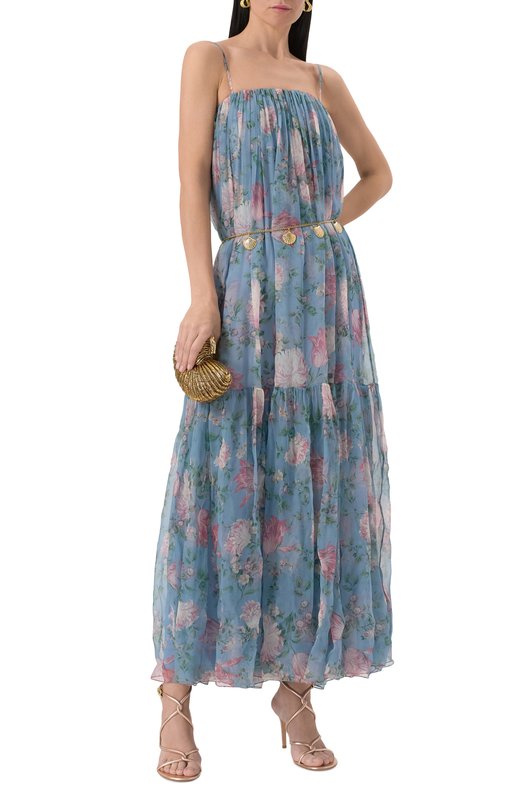 Шелковое платье Chloé CH25UR055459 Голубой  CH25UR055459 Фото 2