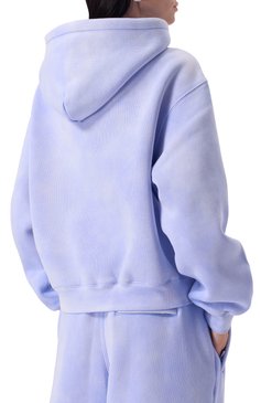 Женский хлопковое худи ALEXANDERWANG.T голубого цвета, арт. 4CC3242108 | Фото 4 (Материал сплава: Проставлено; Длина (для топов): Стандартные; Материал внешний: Хлопок; Рукава: Длинные; Драгоценные камни: Проставлено; Женское Кросс-КТ: Худи-одежда; Стили: Спорт-шик)