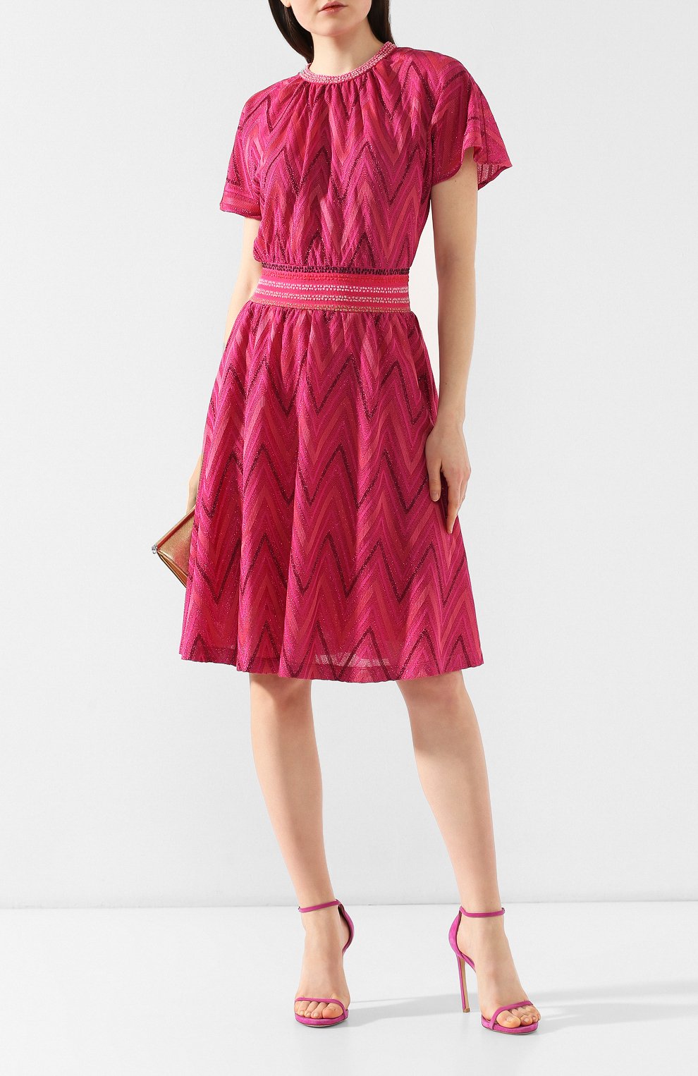 Платье из смеси хлопка и вискозы M MISSONI малинового цвета по цене 37200 руб., арт. 2DG00022/2J0005, фото 2 Платье из смеси хлопка и вискозы M MISSONI, арт. 2DG00022/2J0005, фото 2