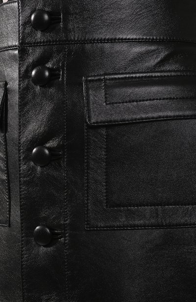 Кожаная юбка SAINT LAURENT черного цвета по цене 377000 руб., арт. 584940/YC2YY, фото 5 Кожаная юбка SAINT LAURENT, арт. 584940/YC2YY, фото 5