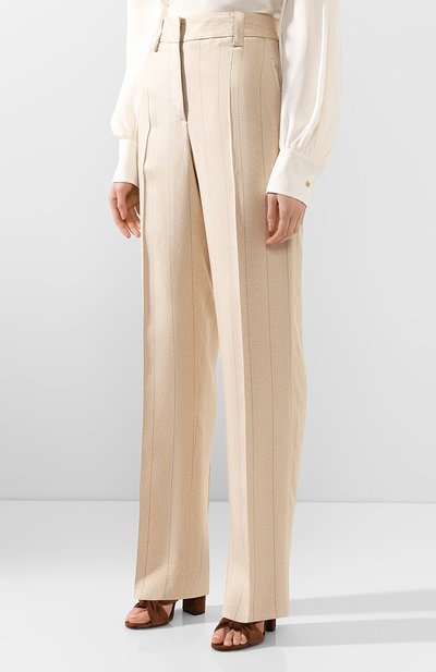 Шелковые брюки GIORGIO ARMANI бежевого цвета по цене 226500 руб., арт. 0SHPP09M/T01HS, фото 3 Шелковые брюки GIORGIO ARMANI, арт. 0SHPP09M/T01HS, фото 3