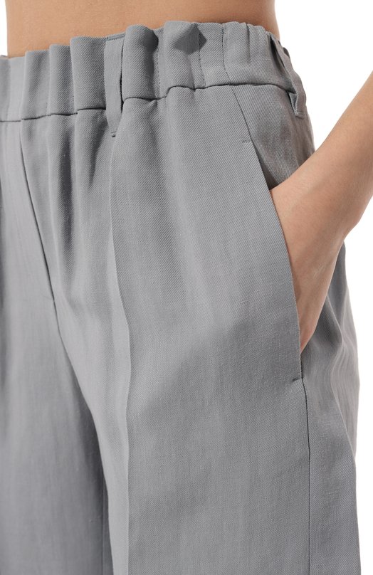 Шорты из вискозы и льна Brunello Cucinelli MH126B1365 Серый  MH126B1365 Фото 5