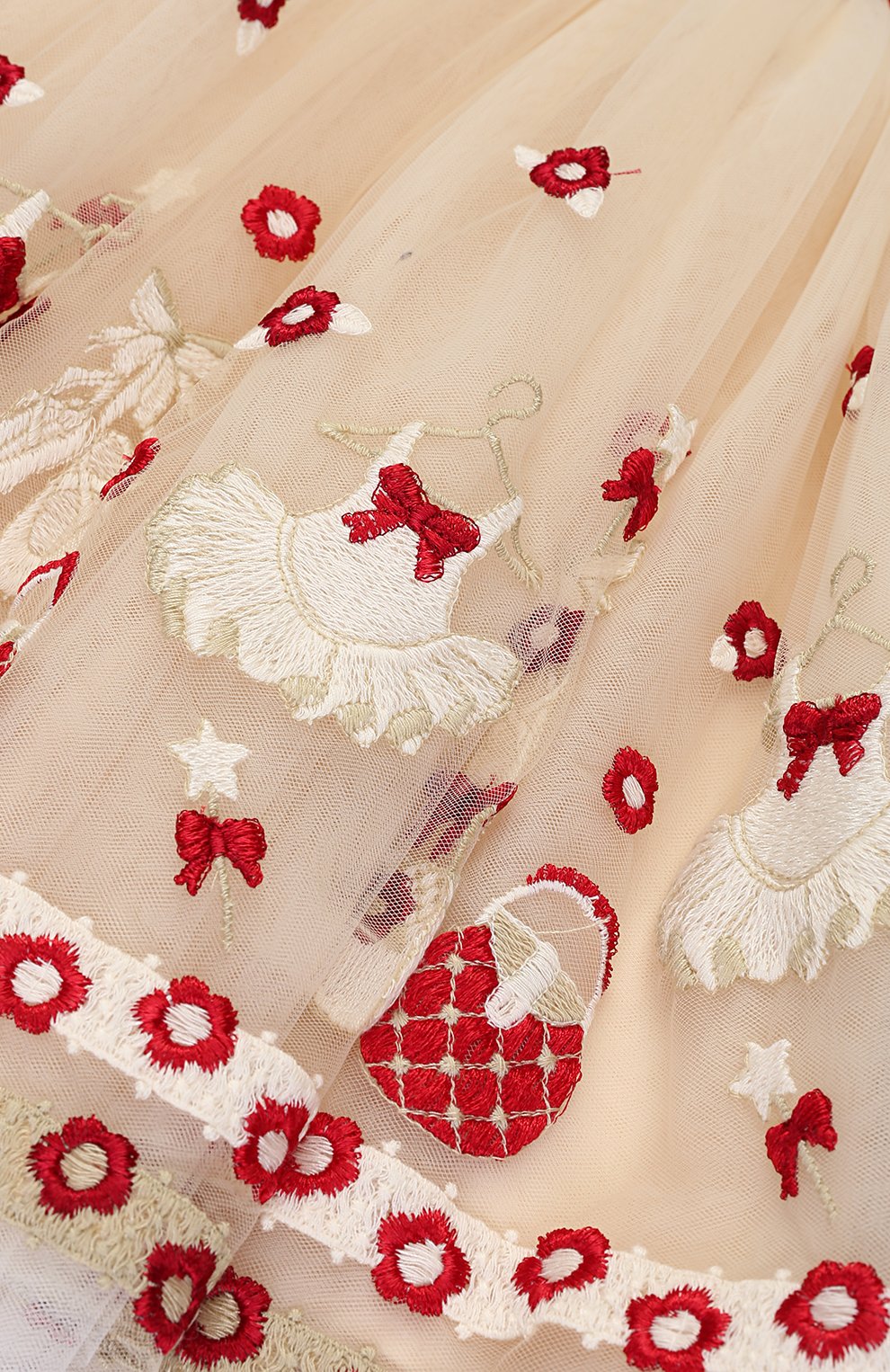 Многослойное платье с завышенной талией и вышивкой MONNALISA, арт. 310908A8, фото 3