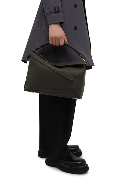 Кожаная сумка puzzle large LOEWE хаки цвета по цене 324000 руб., арт. B510140X01, фото 2 Кожаная сумка puzzle large LOEWE, арт. B510140X01, фото 2