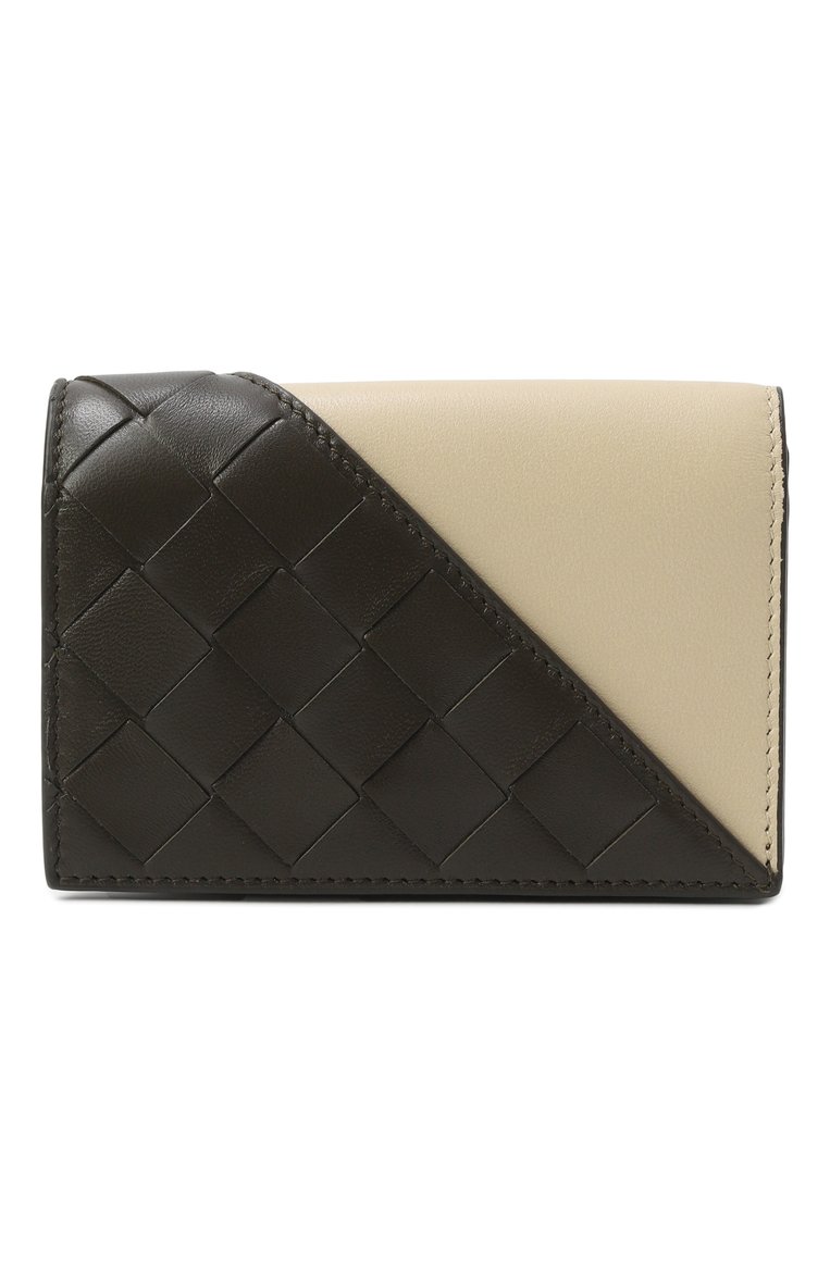 Женский кожаный футляр для кредитных карт BOTTEGA VENETA хаки цвета, арт. 806121/V4QR1 | Фото 1 (Нос: Не проставлено; Материал: Натуральная кожа)