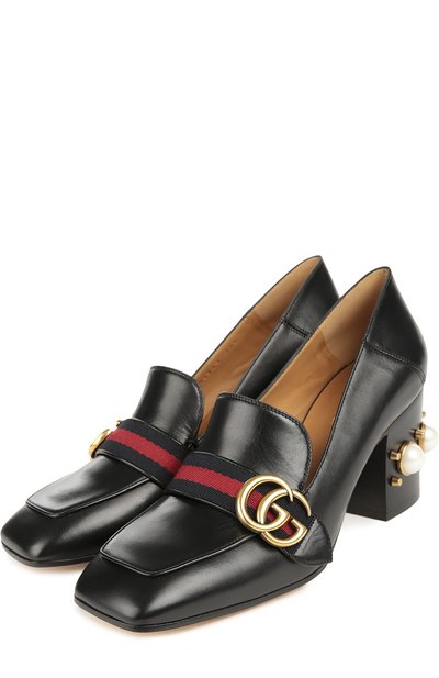 Кожаные туфли с жемчужинами GUCCI, арт. 425943/CQXM0, фото 1