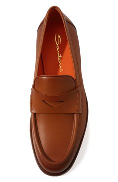 Женск�ие кожаные лоферы SANTONI светло-коричневого цвета, арт. WUQC59462BA2BLGAC50 | Фото 6 (Каблук высота: Низкий; Региональные ограничения белый список (Axapta Mercury): Не проставлено; Материал внутренний: Натуральная кожа; Материал сплава: Проставлено; Нос: Не проставлено; Подошва: Плоская; Драгоценные камни: Проставлено)