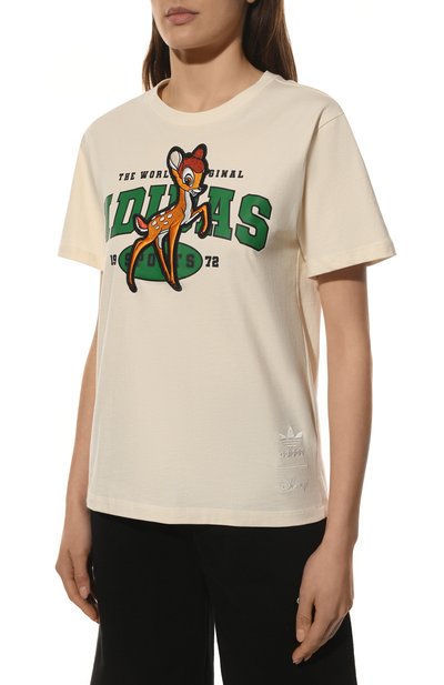 Хлопковая футболка ADIDAS ORIGINALS кремового цвета по цене 5370 руб., арт. HD2753, фото 3 Хлопковая футболка ADIDAS ORIGINALS, арт. HD2753, фото 3