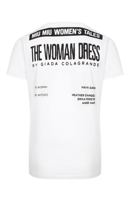 Женская хлопковая футболка MIU MIU, арт. MJN051-1QD2-F0009