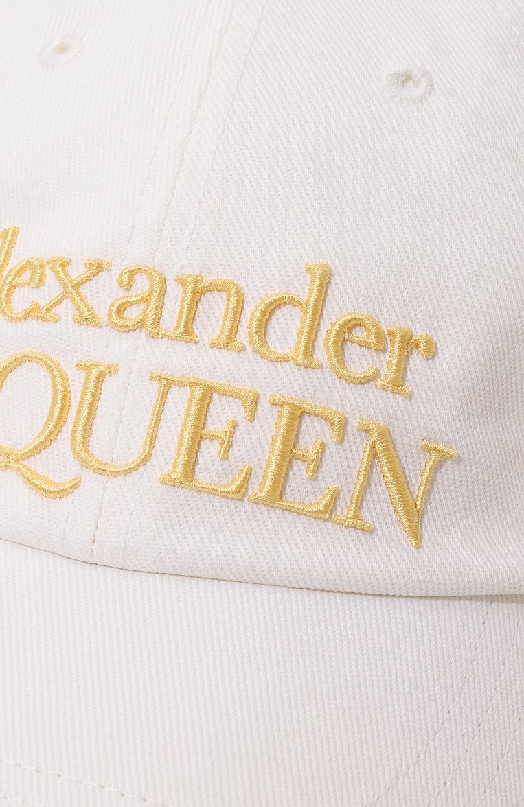Мужская хлопковая бейсболка ALEXANDER MCQUEEN белого цвета, арт. 688658/4105Q | Фото 4 (Материал: Хлопок, Текстиль; Нос: Не проставлено)