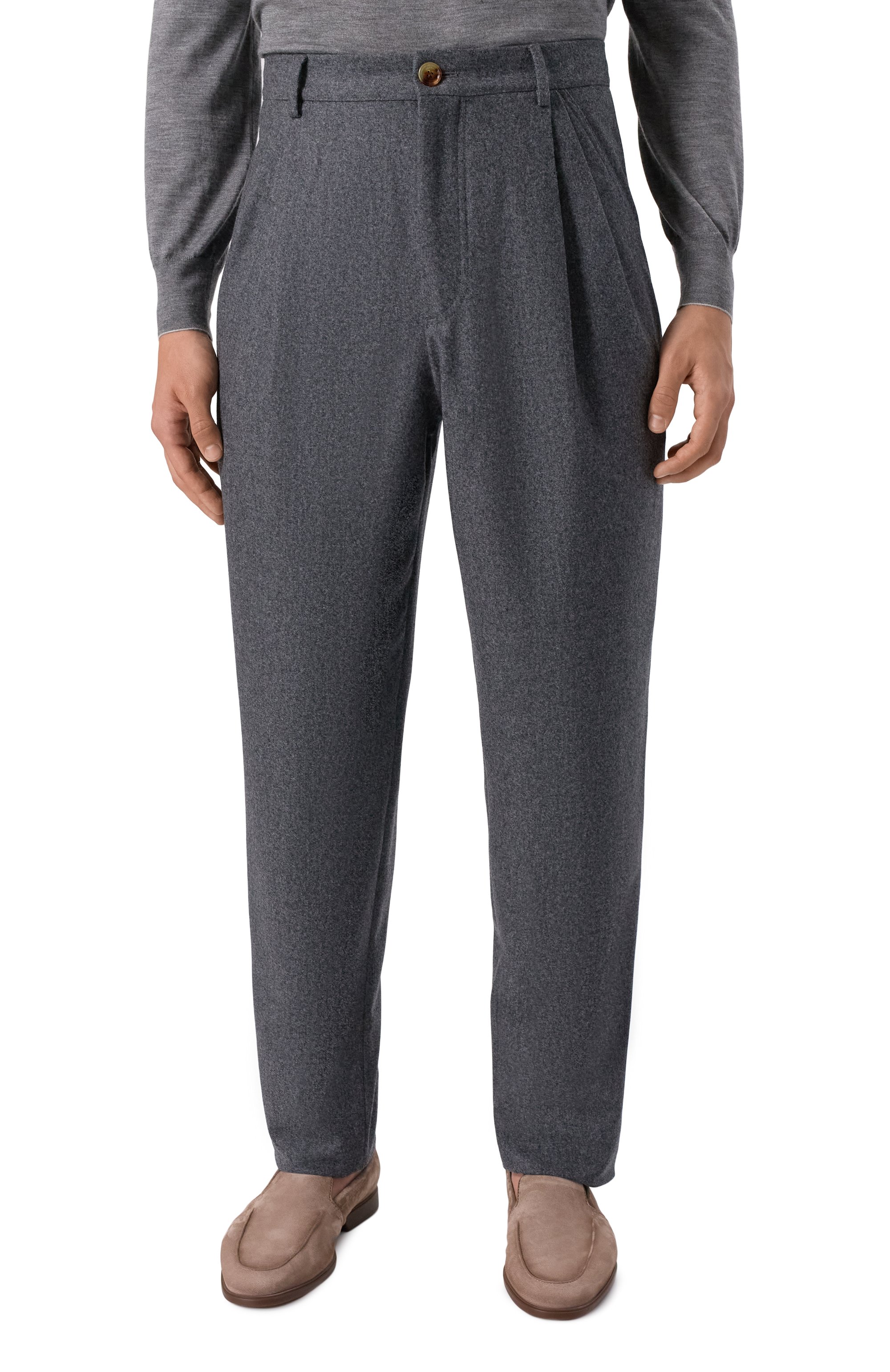 Шерстяные брюки BRUNELLO CUCINELLI темно-серого цвета по цене 164000 руб., арт. M038PS2480, фото 3 Шерстяные брюки BRUNELLO CUCINELLI, арт. M038PS2480, фото 3