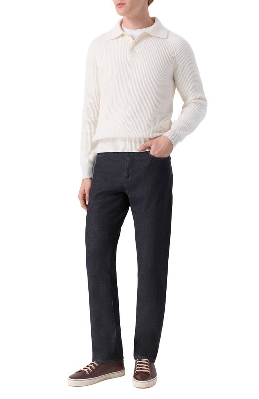 Кожаные кеды Brunello Cucinelli MZUSASP341 Коричневый  MZUSASP341 Фото 2