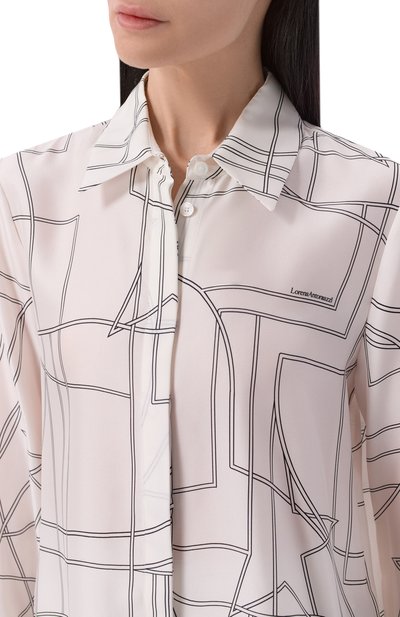 Шелковая рубашка LORENA ANTONIAZZI белого цвета по цене 89600 руб., арт. E2649CA35A/5300, фото 5 Шелковая рубашка LORENA ANTONIAZZI, арт. E2649CA35A/5300, фото 5