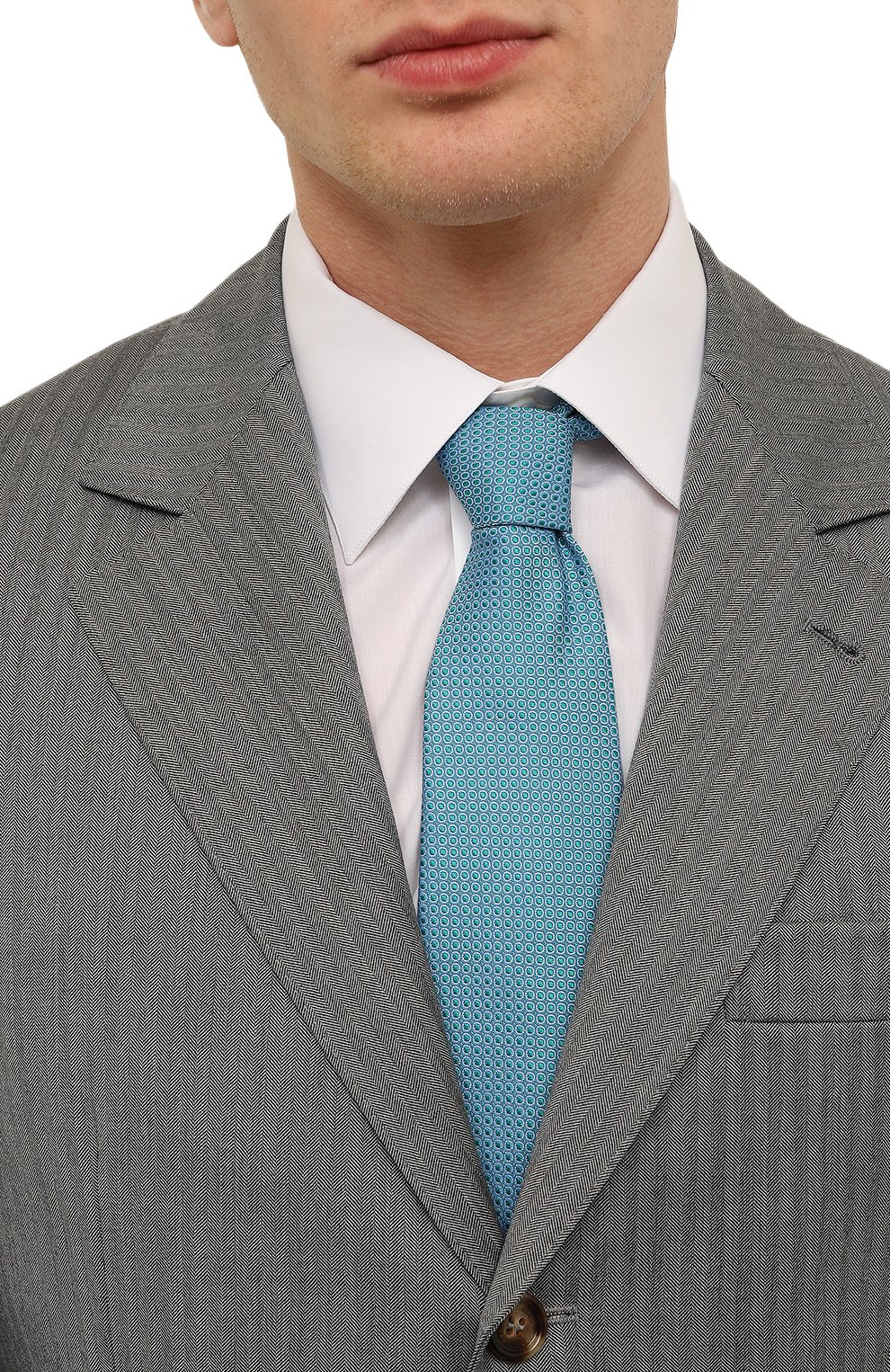 Шелковый галстук BROUBACK бирюзового цвета по цене 6810 руб., арт. TIE 8CM/SS23, фото 2 Шелковый галстук BROUBACK, арт. TIE 8CM/SS23, фото 2