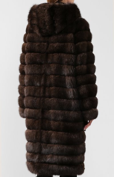 Шуба из меха соболя YVES SALOMON коричневого цвета по цене 7235000 руб., арт. 20WYM42905ZICV, фото 4 Шуба из меха соболя YVES SALOMON, арт. 20WYM42905ZICV, фото 4