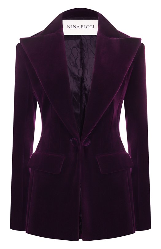 Бархатный жакет Nina Ricci 25ACVE018/C01092 Фиолетовый 25ACVE018/C01092