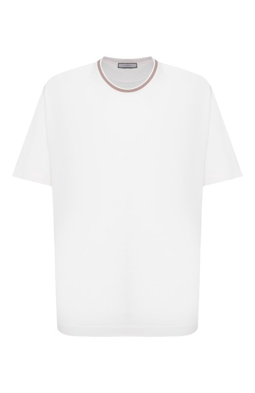 Футболка из хлопка и шелка Cortigiani 4AJ635 Кремовый 4AJ635