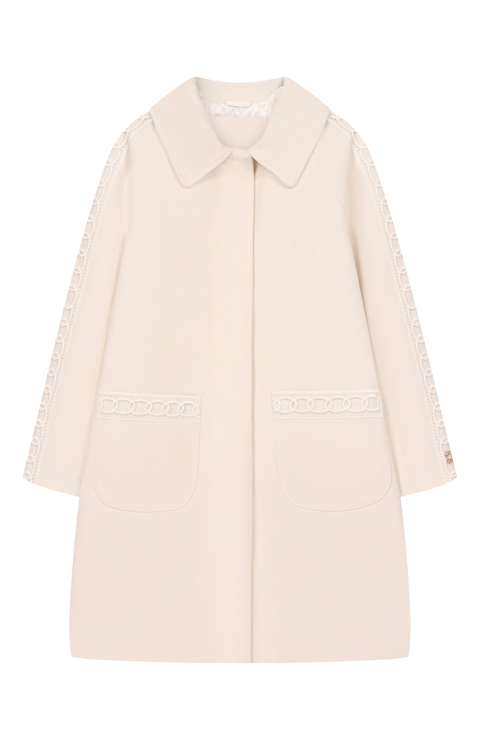 Пальто ELIE SAAB JUNIOR кремового цвета по цене 89950 руб., арт. EFCT004/TS1059_001, фото 1 Пальто ELIE SAAB JUNIOR, арт. EFCT004/TS1059_001, фото 1