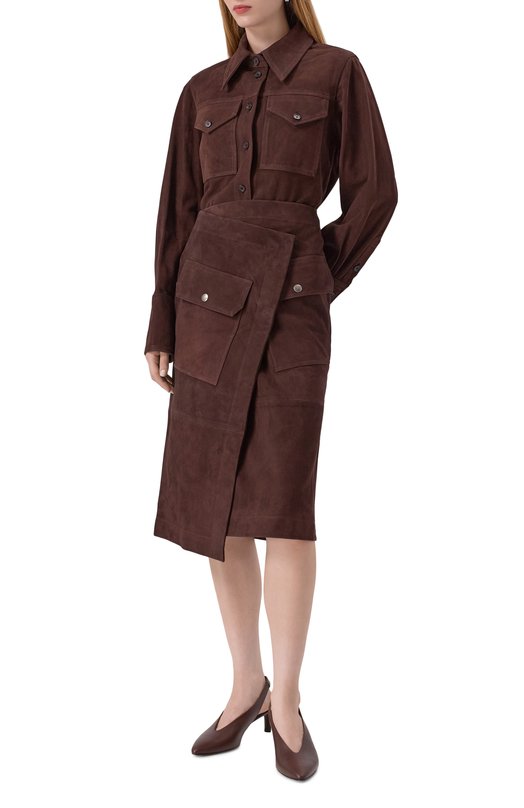 Замшевая юбка Co 3051AGS-PF25 Коричневый  3051AGS-PF25 Фото 2