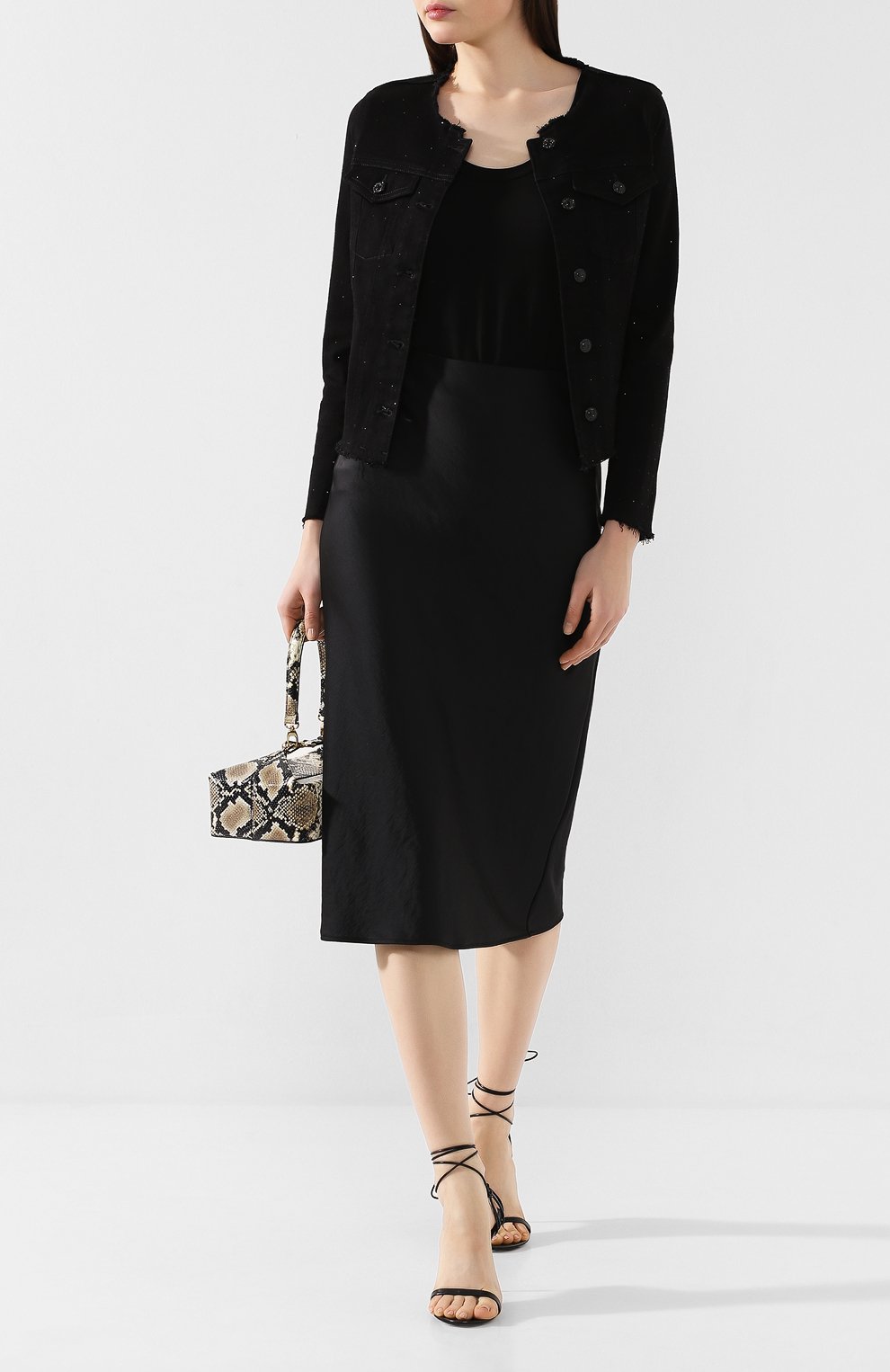 Джинсовая куртка 7 FOR ALL MANKIND черного цвета по цене 35100 руб., арт. JSWNA49CFM, фото 2 Джинсовая куртка 7 FOR ALL MANKIND, арт. JSWNA49CFM, фото 2