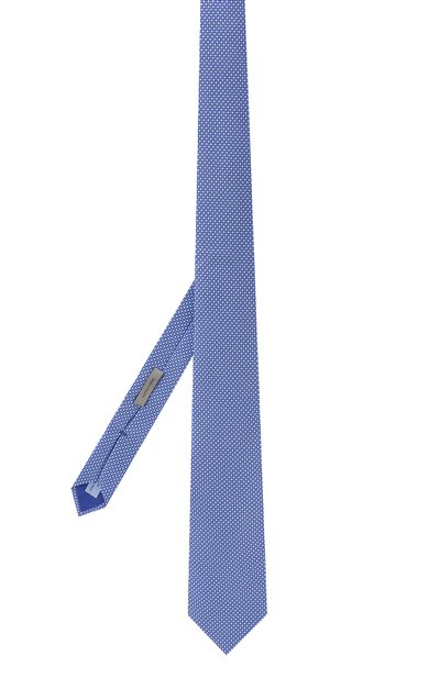 Шелковый галстук CORNELIANI темно-синего цвета по цене 11500 руб., арт. 83U390-9120365/00, фото 2 Шелковый галстук CORNELIANI, арт. 83U390-9120365/00, фото 2
