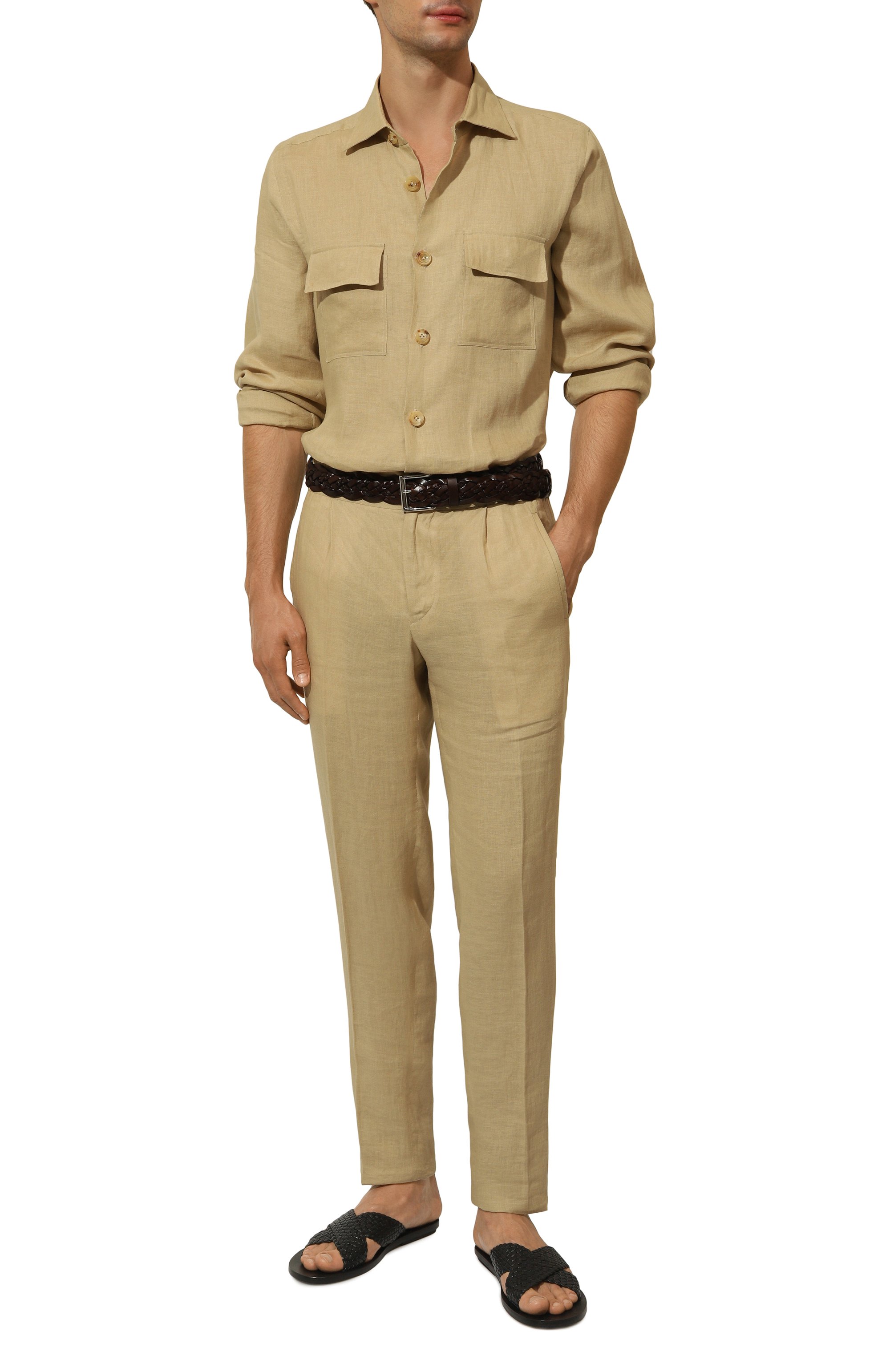 Кожаные шлепанцы KITON, арт. USSA035N00982, фото 2