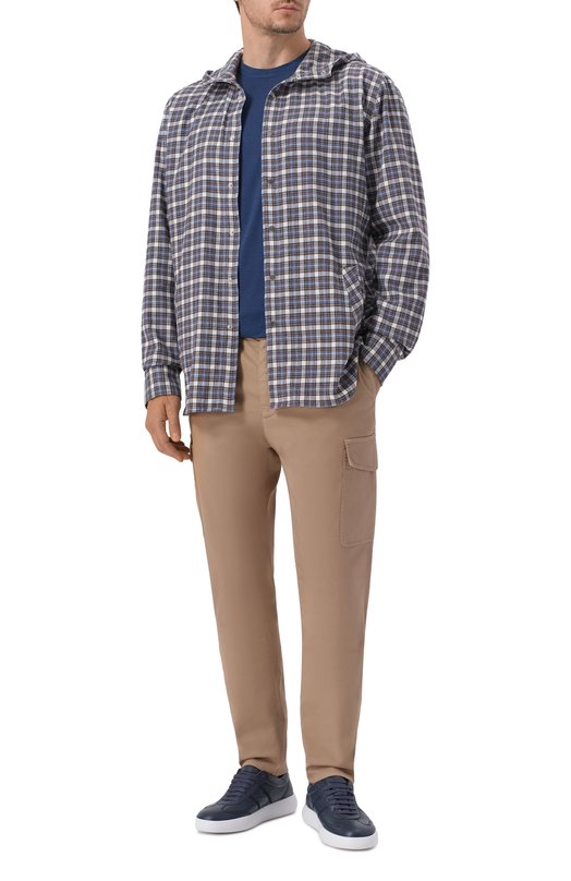 Футболка из хлопка и кашемира Kiton UMK0872 Синий  UMK0872 Фото 2