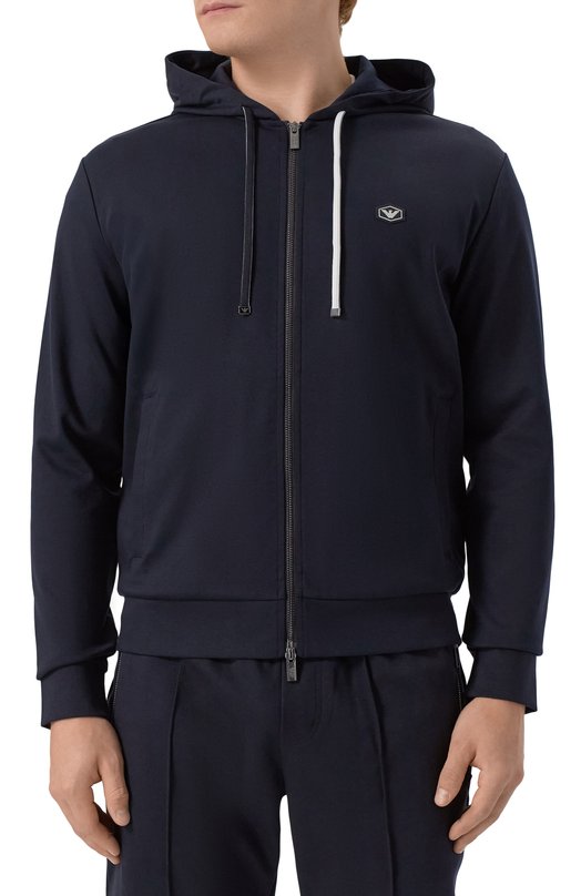 Хлопковая толстовка Emporio Armani 8N1MG0/1JBTZ Синий  8N1MG0/1JBTZ Фото 3