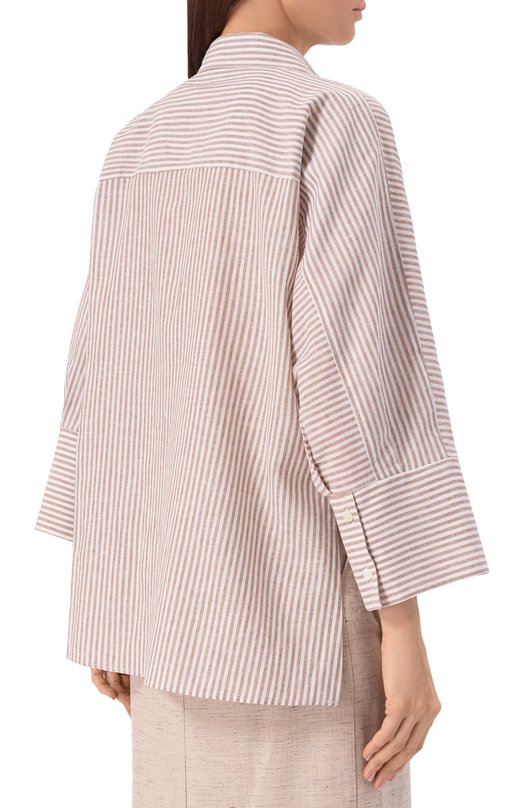 Рубашка изо льна и хлопка Pietro Brunelli CA2514/LI0028 Коричневый  CA2514/LI0028 Фото 4