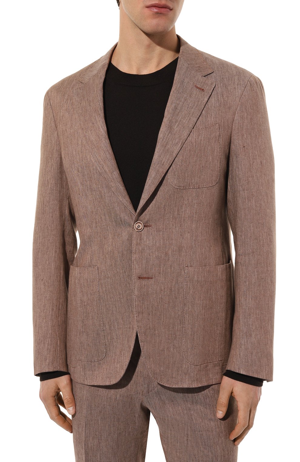 Костюм изо льна и хлопка CANALI коричневого цвета по цене 129500 руб., арт. 20276/53/AE02520/0UTLET AW22-23, фото 2 Костюм изо льна и хлопка CANALI, арт. 20276/53/AE02520/0UTLET AW22-23, фото 2