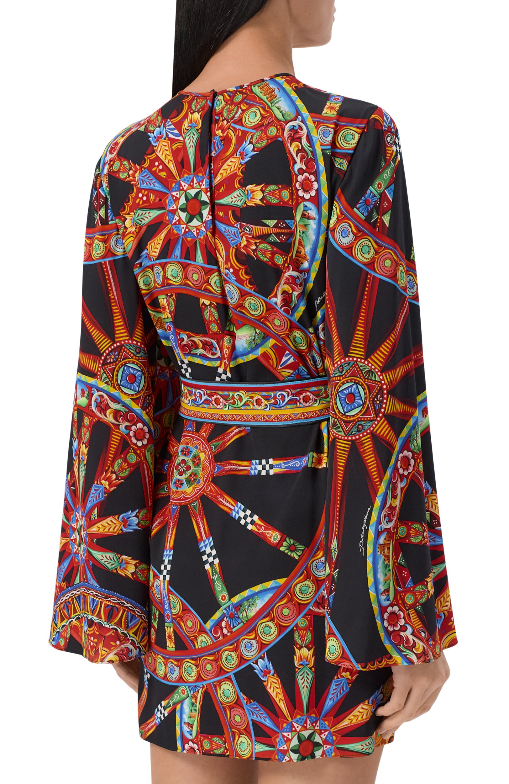 Шелковое платье DOLCE & GABBANA разноцветного цвета по цене 267500 руб., арт. F623AT/FSA9U, фото 3 Шелковое платье DOLCE & GABBANA, арт. F623AT/FSA9U, фото 3