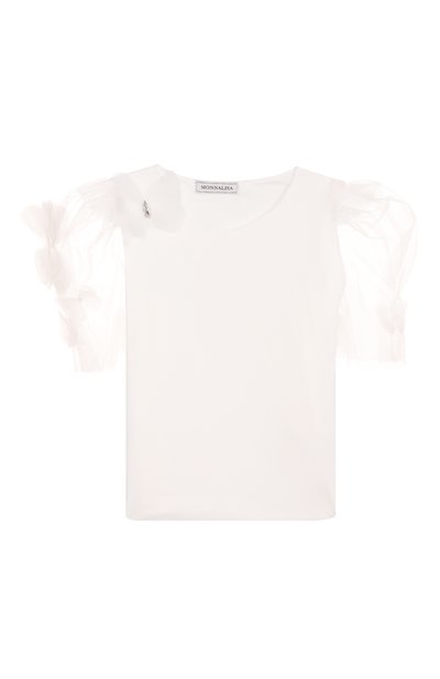 Хлопковая футболка MONNALISA, арт. 71E605